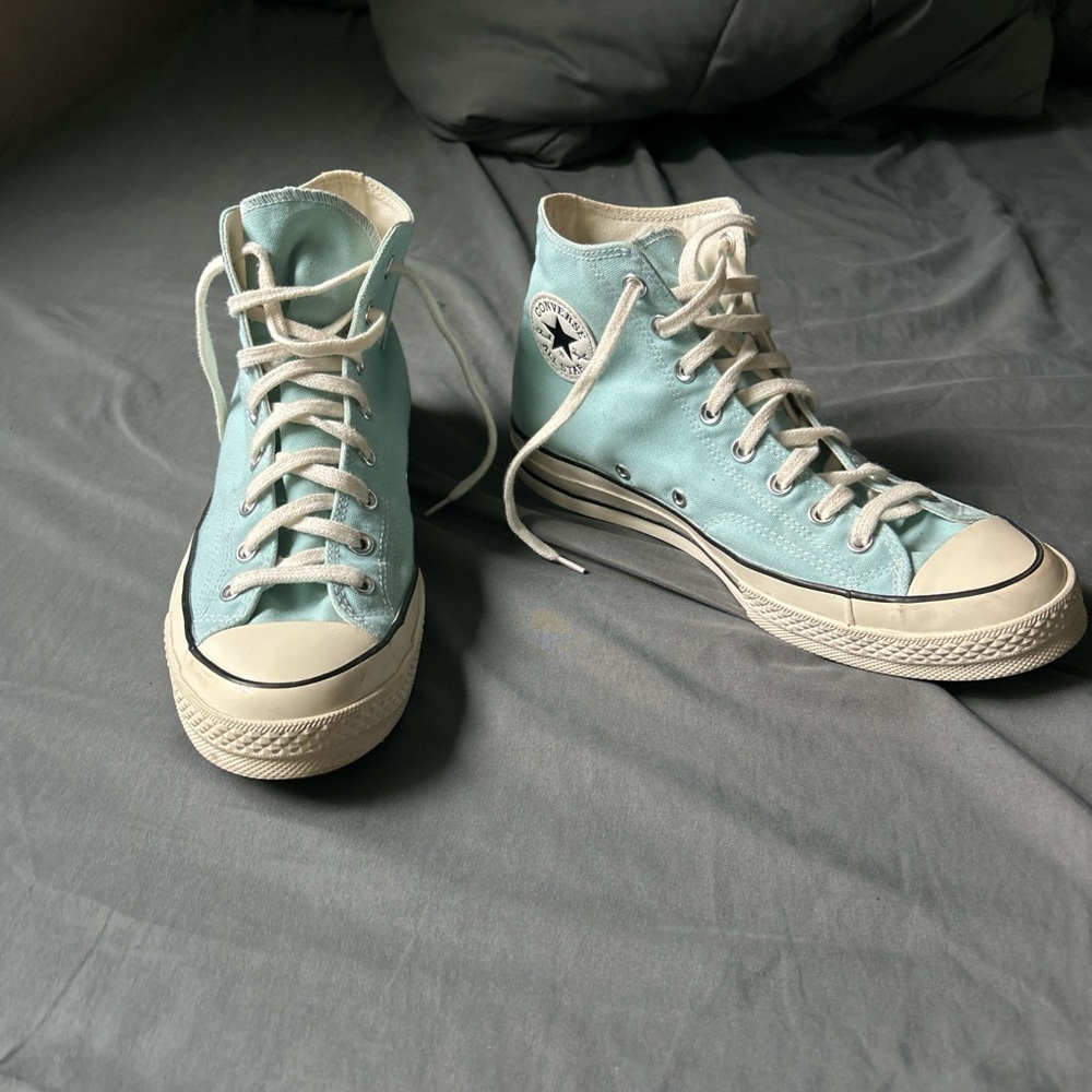 Converse Sky Blue High-Tops with White Accents